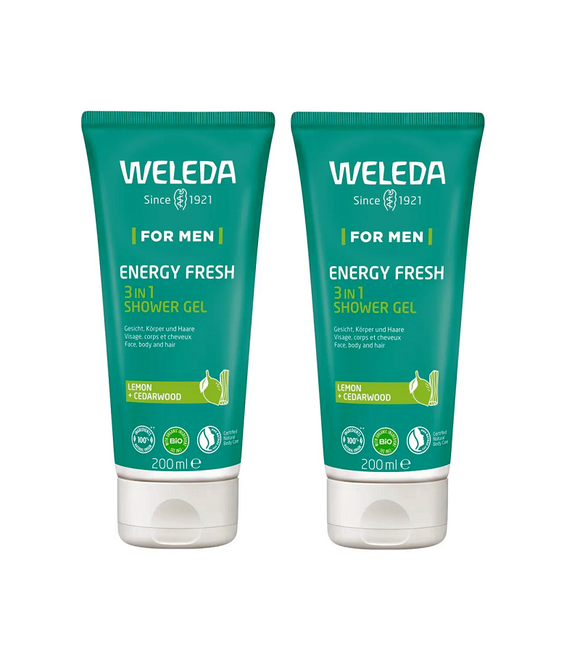 2xPack Weleda For Men Energy Fresh 3in1 Shower Gel - 400 ml