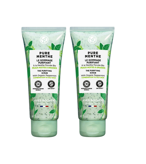 2xPack Yves Rocher Pure Menthe Clarifying Peeling Facial Peeling - 150 ml