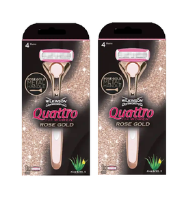 2xPack WILKINSON Quattro Rose Gold Razor for Women