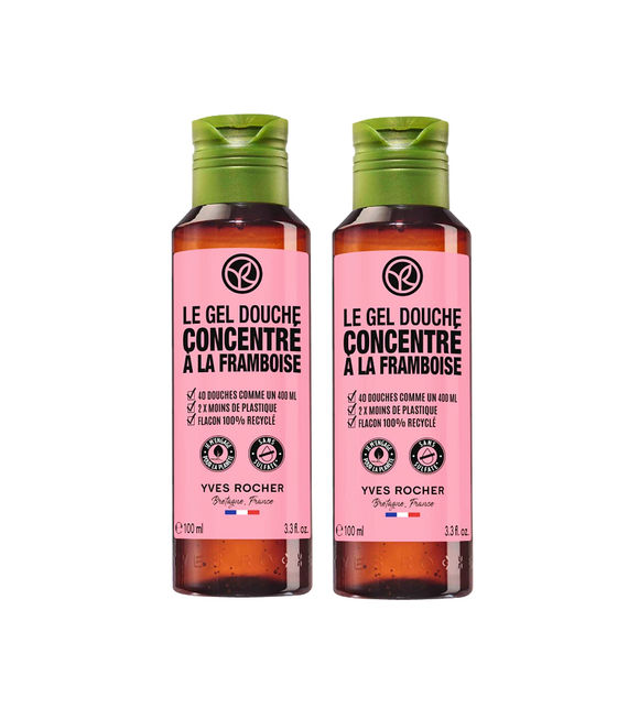 2xPack Yves Rocher Raspberry Shower Gel Concentrate - 200 ml