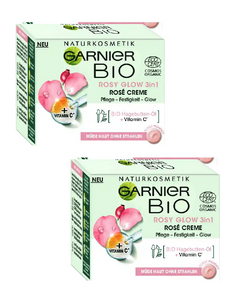 2xPack GARNIER BIO Rosy Glow 3in1 Rosé Cream - 100 ml