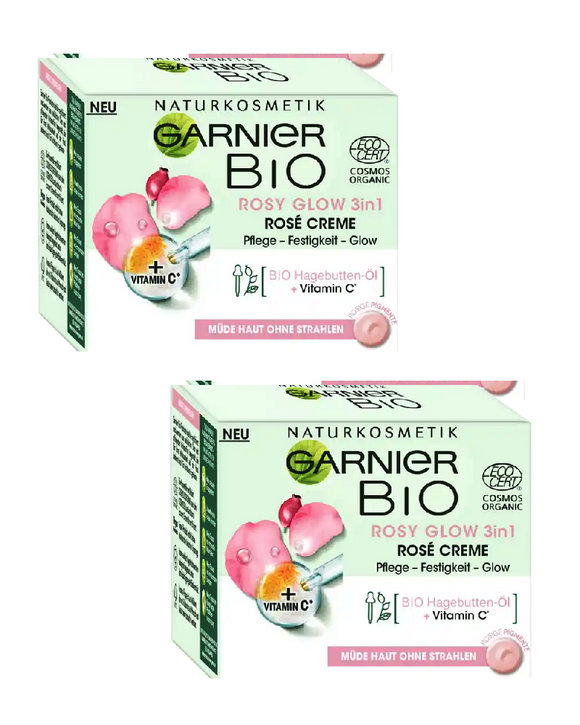 2xPack GARNIER BIO Rosy Glow 3in1 Rosé Cream - 100 ml