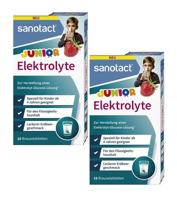2xPack Sanotact Electrolytes Junior Children;s Effervescent Tablets - 32 Pcs