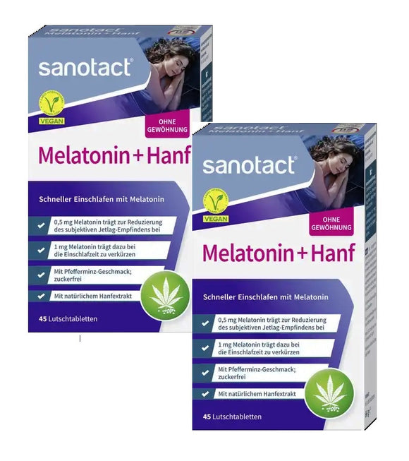 2xPack Sanotact Melatonin + Hemp Lozenges - 90 Pcs