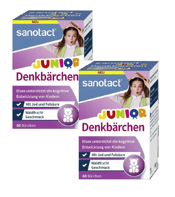 2xPack Sanotact Thinking Bear Junior - Kid's Health Supplements - 120 Pcs