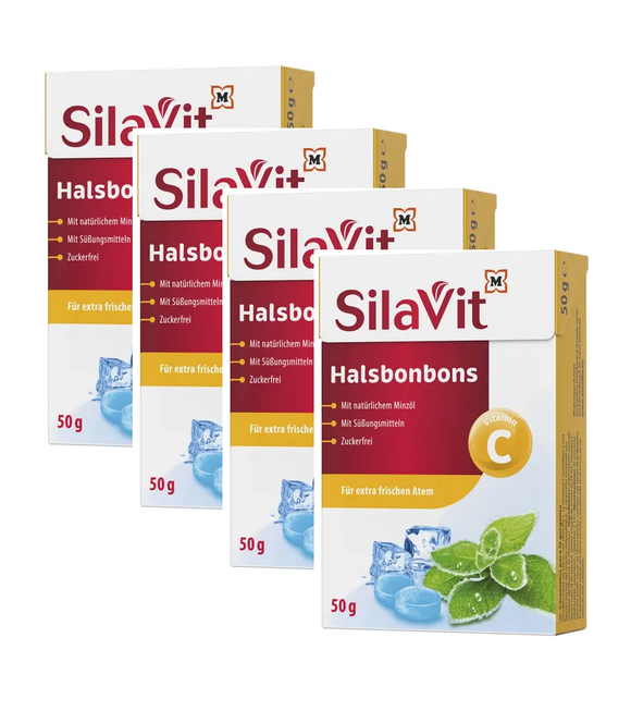 4xPack SilaVit Throat Lozenges Vitamin C with Mint Flavor - 200 g