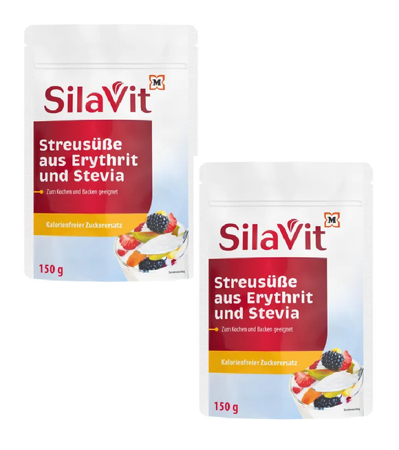 2xPack Silavit Sprinkled Sweetener from Erythritol and Stevia - 300 g