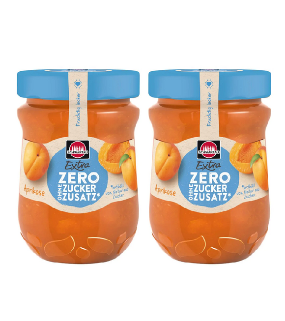 2xPack Schwartau EXTRA ZERO Apricot Fruit Spread - 560 g