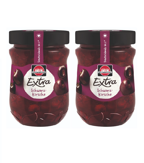 2xPack Schwartau EXTRA Black Cherry Fruit Spread - 680 g