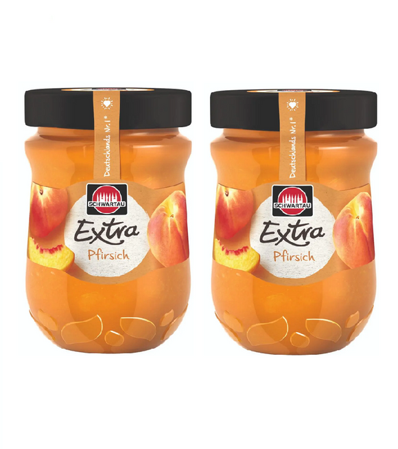 2xPack Schwartau EXTRA Peach Fruit Spread - 680 g