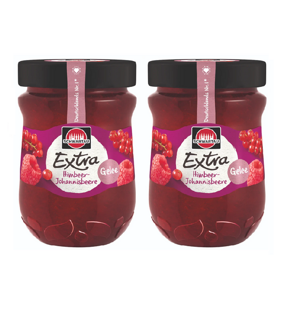 2xPack Schwartau EXTRA Raspberry-Currant Jelly Fruit Spread - 680 g