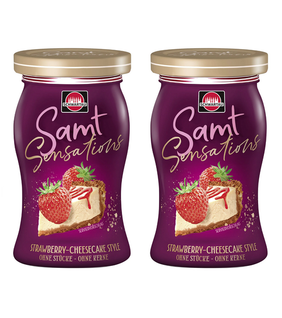 2xPack Schwartau SAMT Sensations Strawberry-Cheesecake Style Fruit Spread - 380 g