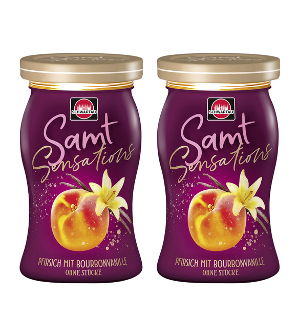 2xPack Schwartau SAMT Sensations Peach with Bourbon Vanilla Fruit Spread - 380 g