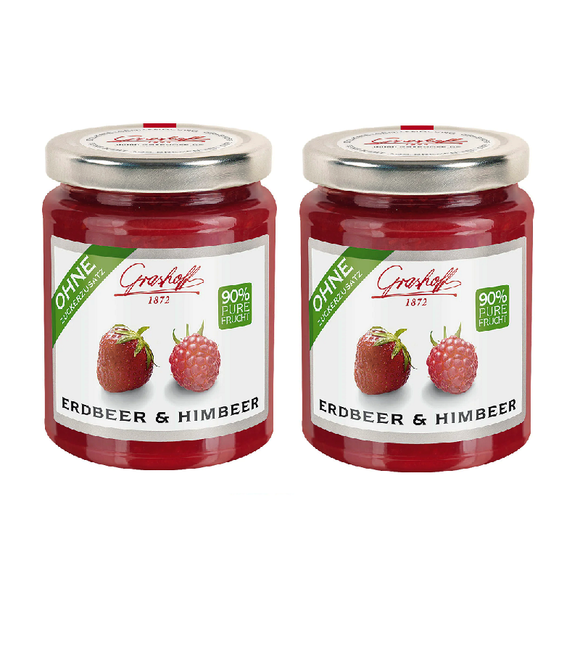 2xPack Grashoff Strawberry & Raspberry 90% Fruit Spread - 500 g