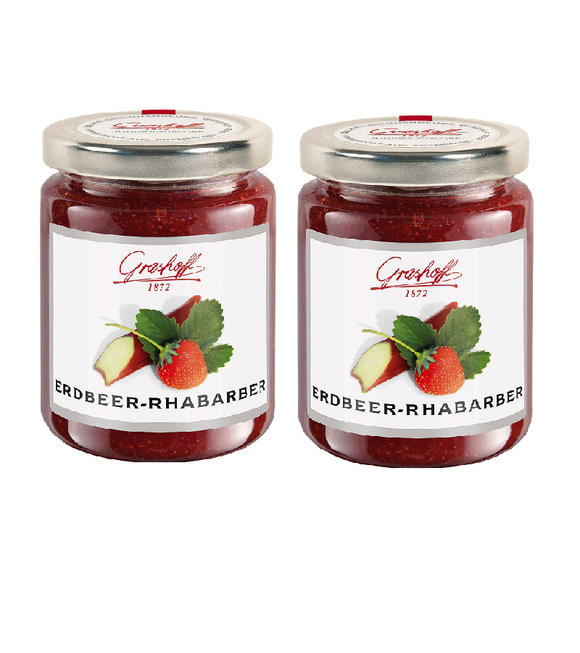 2xPack Grashoff Extra Strawberry Rhubarb Jam Spread - 500 g