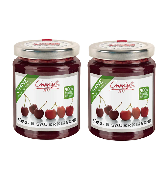 2xPack Grashoff 90% Fruit Sweet & Sour Cherries Spread - 500 g