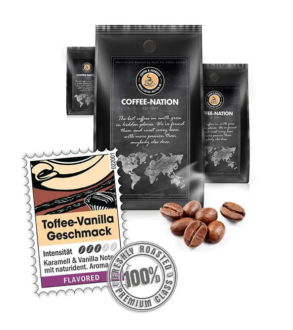 Coffee-Nation TOFFEE-VANILLA - Coffee Beans or Ground - 500 to 1000 g