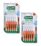 2xPack GUM TRAV-LER® Interdental Brush Candle 0.9 mm Orange - 12 Pcs