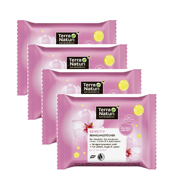 4xPack Terra Naturi SENSITIVE Cleansing Wipes - 100 Pcs