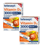 2xPack Tetesept Vitamin D 3000 I.E. Direkt-Sticks - 40 Pcs