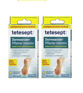 2xPack Tetesept Med Foot Care Wart Plaster Intensive - 24 Pcs