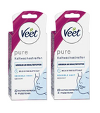 2xPack Veet PURE Face Cold Wax Strips Sensitive Skin - 40 Pcs