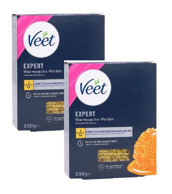 2xPack Veet Expert Warm Wax Pearls with Beeswax - 460 g