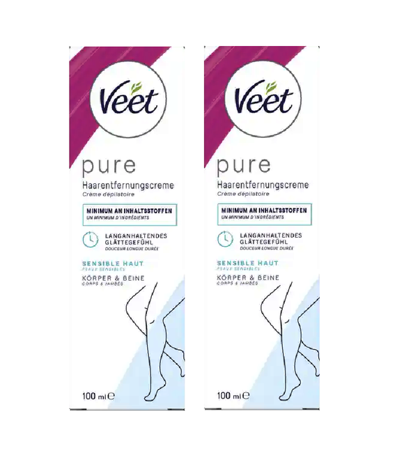 2xPack Veet PURE Hair Removal Cream for Sensitive Skin - 200 ml