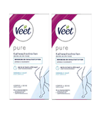2xPack Veet PURE Cold Wax Strips Sensitive Skin Body + Legs - 40 Pcs
