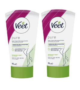 2xPack Veet PURE Shower Hair Removal Cream - 300 ml