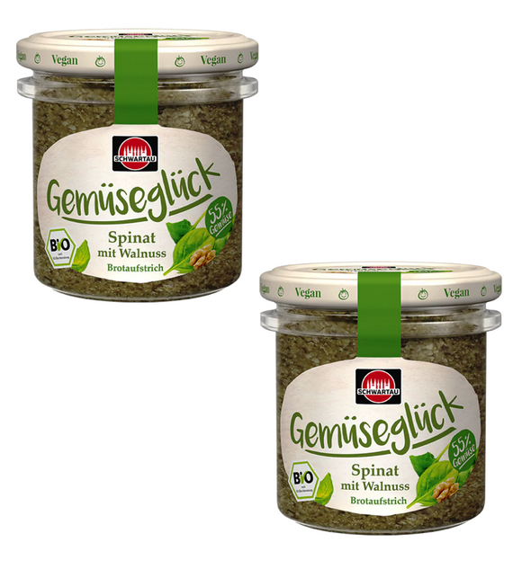 2xPack Schwartau GEMÜSEGLÜCK Spinach with Walnut Vegetables Spread - 270 g