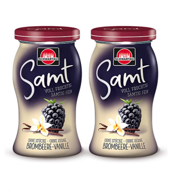 2xPack Schwartau SAMT Velvet Blackberry-Vanilla Fruit Spread - 540 g