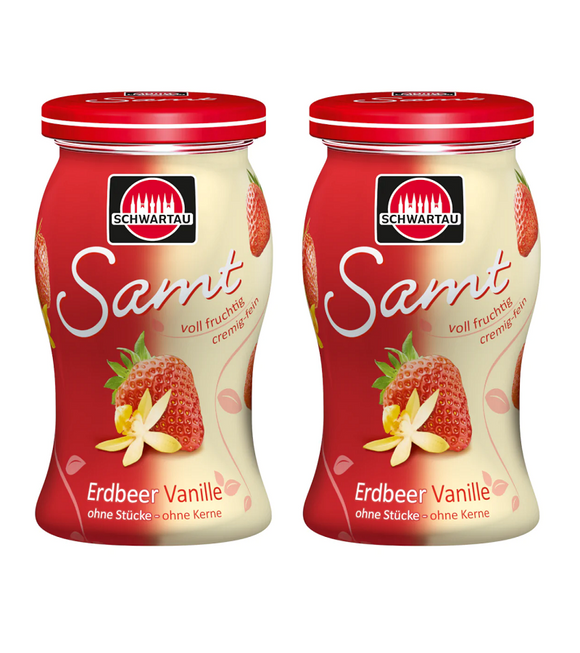 2xPack Schwartau SAMT Velvet Strawberry-Vanilla Fruit Spread - 540 g