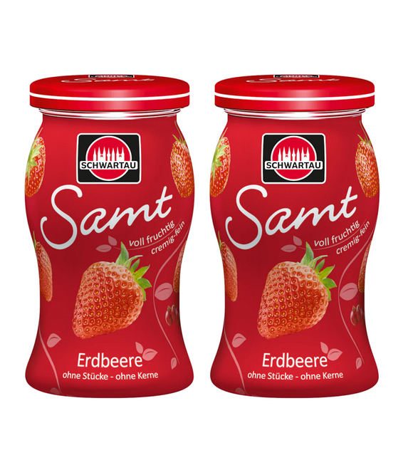 2xPack Schwartau SAMT Velvet Strawberry Fruit Spread - 540 g