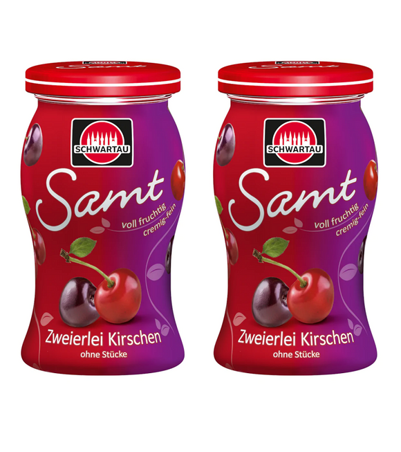 2xPack Schwartau SAMT Two Kinds of Cherries Fruit Spread - 540 g