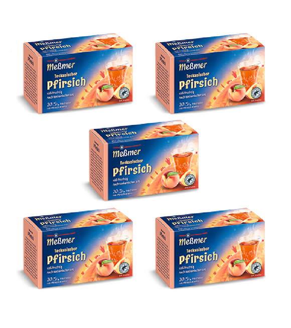 5xPack Meßmer Tuscan Peach Value Tea Bags - 100 Pcs