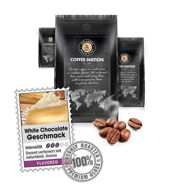 Coffee-Nation WHITE CHOCOLATE - Coffee Beans or Ground - 500 to 1000 g