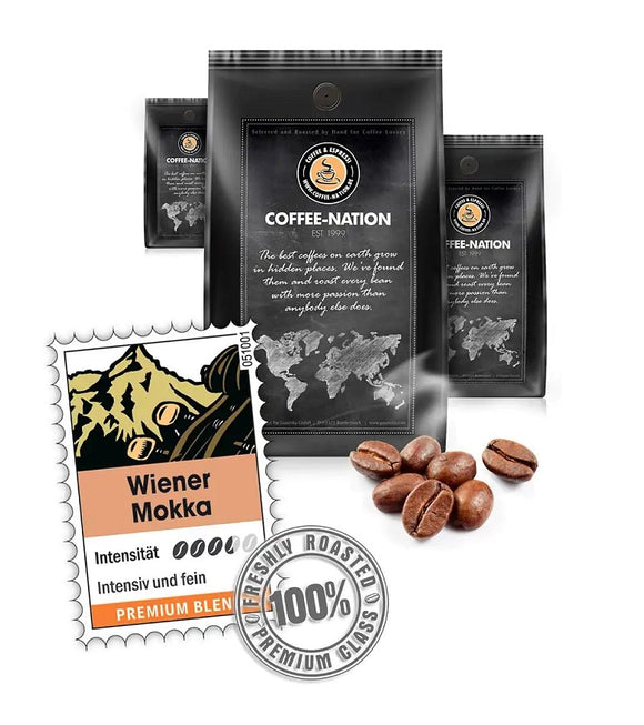 Coffee-Nation VIENNA MOKKA - Coffee Beans or Ground - 500 to 1000 g