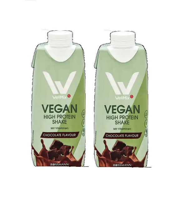 2xPack Wellmix Vegan High Protein Shake Chocolate Flavor - 660 ml