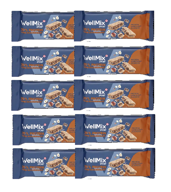10 Bars Wellmix 20% Protein Hazelnut Slices - 390 g