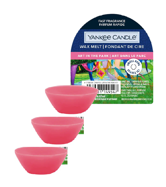 3xPack Yankee Candle Art In The Park e Wax Melt Single Scented Home Fragrance