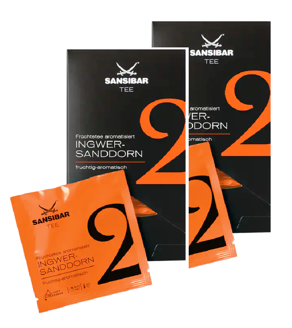 2xPack Sansibar Fruit tea NO. 2 GINGER SEA BACKTHORN Tea Bags  - 40 Bags