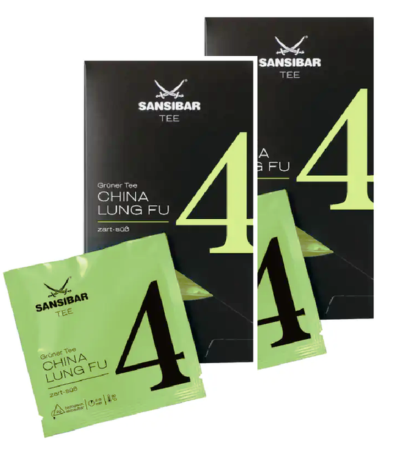 2xPack Sansibar Green NO. 4 CHINA LUNG FU, Tea Bags - 40 Bags