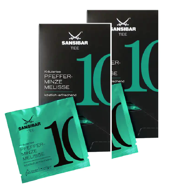 2xPack Sansibar Herbal tea NO. 10 PEPPERMINT-BALMS Tea Bags - 40 Bags