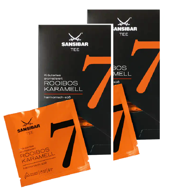 2xPack Sansibar Herbal tea NO. 7 ROOIBOS CARAMEL Tea Bags - 40 Bags