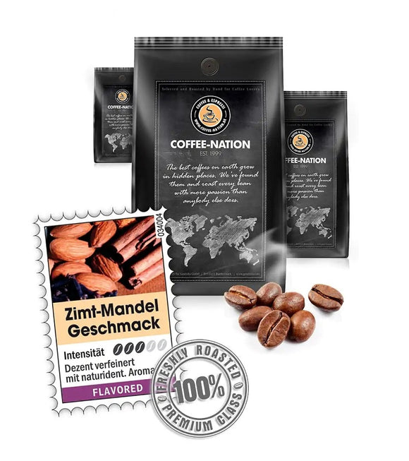 Coffee-Nation CINNAMON-ALMOND - Coffee Beans or Ground - 500 to 1000 g