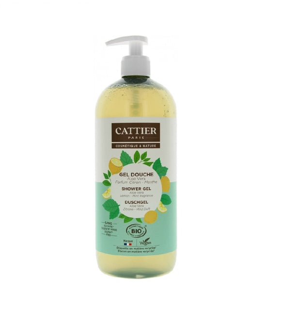 Cattier Organic Aloe Vera Lemon Mint Shower Gel - 1 Ltr