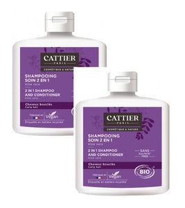 2xPack Cattier Organic Aloe Vera 2in1 Hair Shampoo - 500 ml