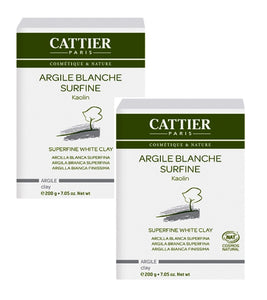 2xPack Cattier Extra Fine White Clay -  400 g