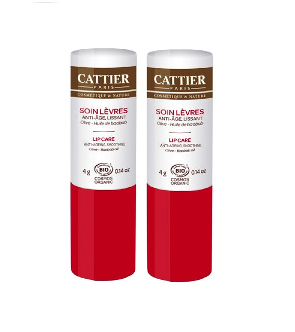 2xPack Cattier Organic Smoothing Anti-Aging Lip Care - 8 g